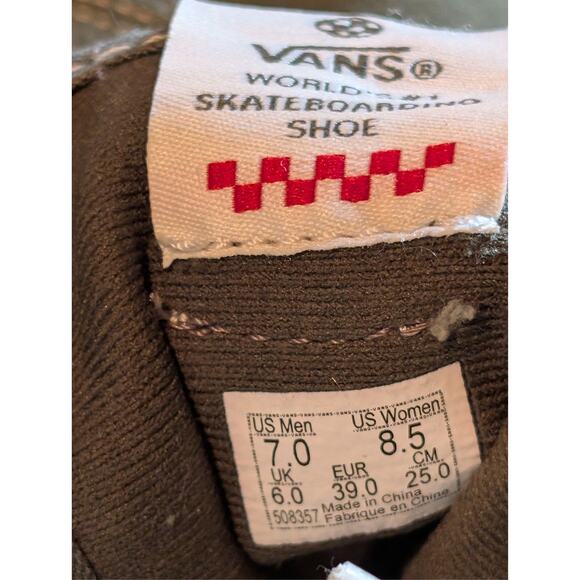 Vans The Lizzie Skateboard Shoes Green Quilted Canvas Suede M 7 W 8.5 EUC - Picture 6 of 6